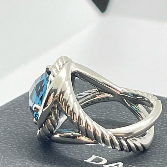 David Yurman Hampton Blue Topaz Infinity Ring - Picture 3 of 10